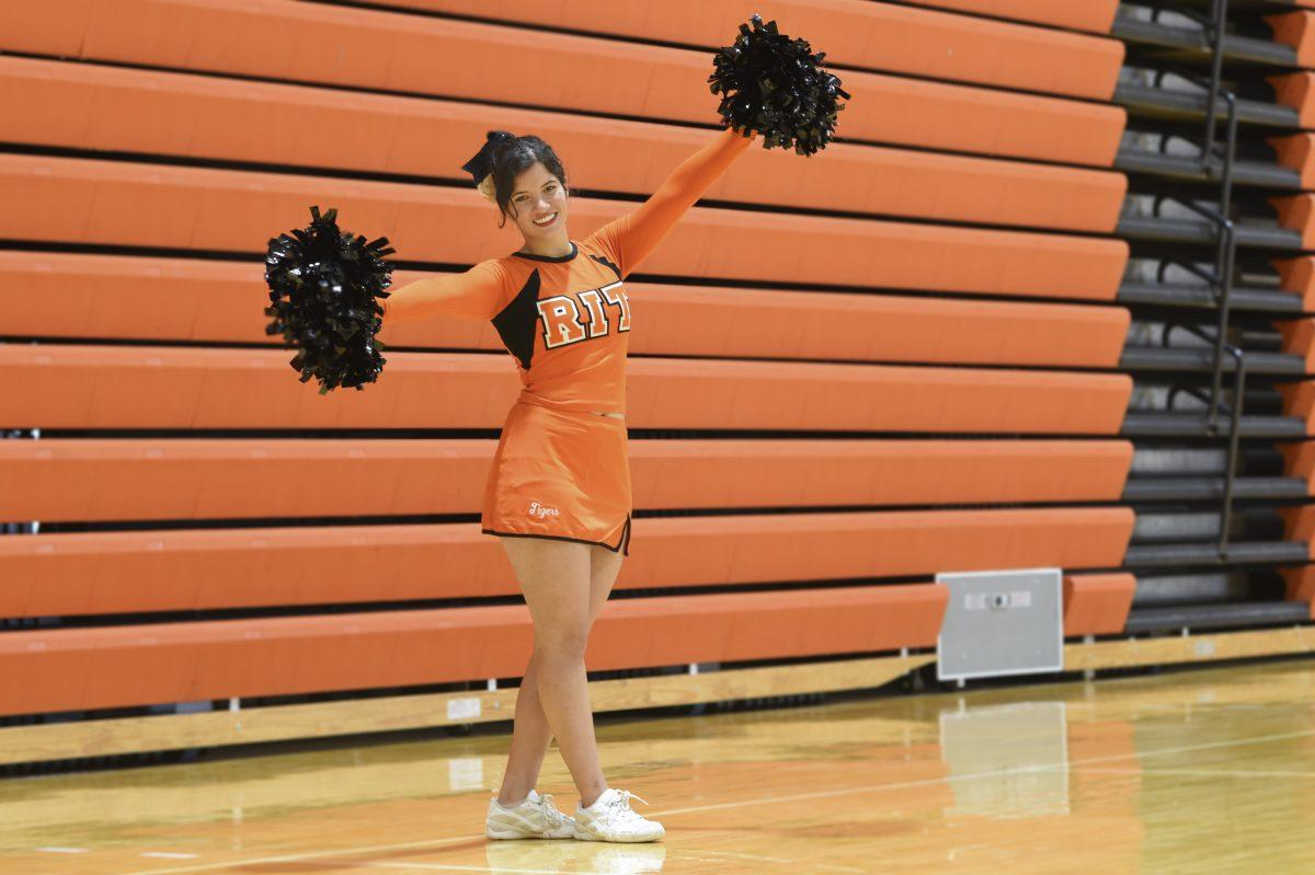 Karen Blanco poses for a portrait in Clark Gymnasium. Photograph by Jhade Benitez. 