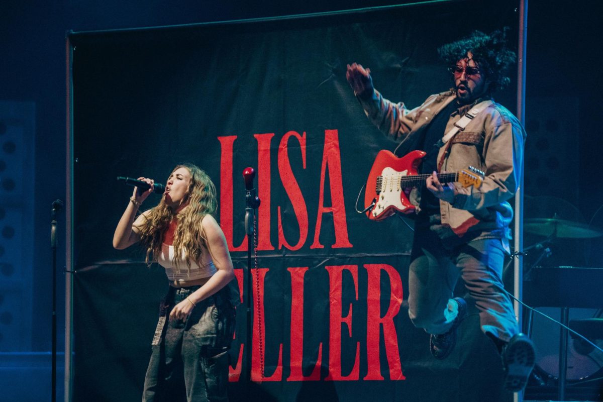 Pop singer Lisa Heller performs an opening set on Sept. 24, 2025, at RIT's Gordon Field House in Henrietta, N.Y.