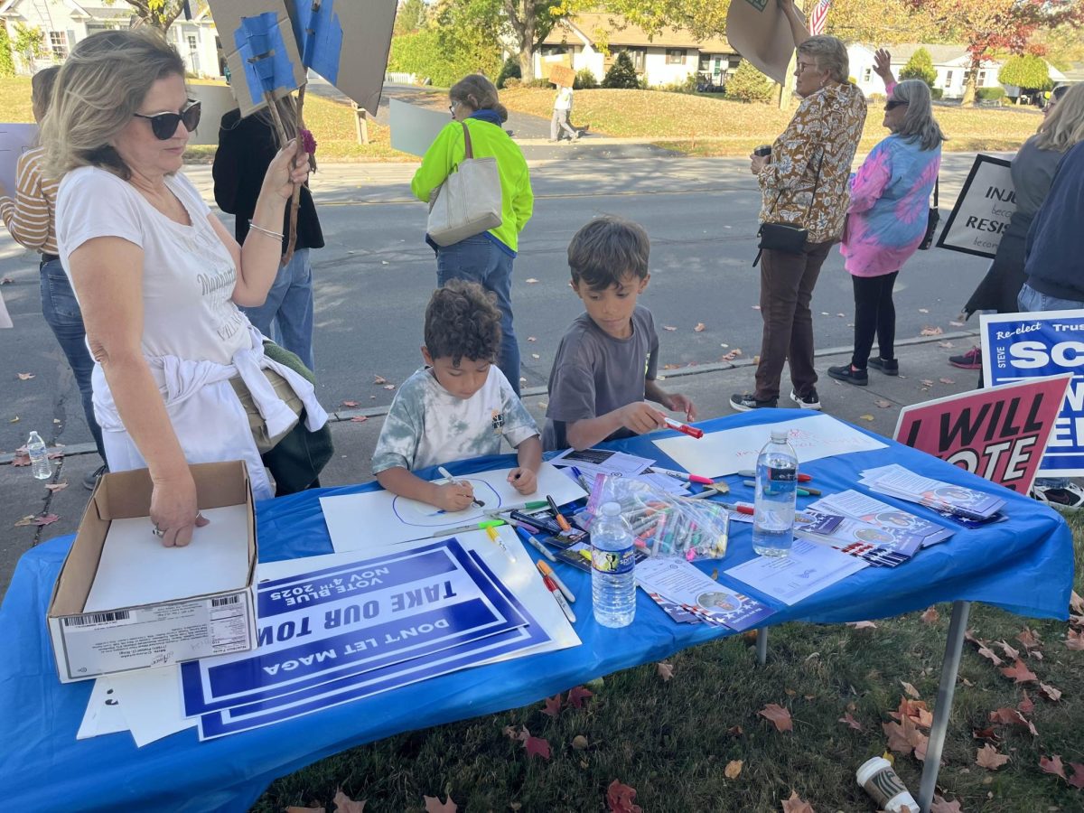 Protesters at the 'No Kings Protest' in Henrietta, N.Y. on Oct. 18, 2025.