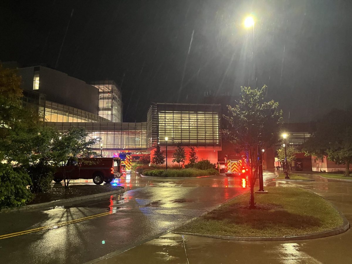 Fire trucks surround the SHED as the investigation occurs on September 2, 2026.