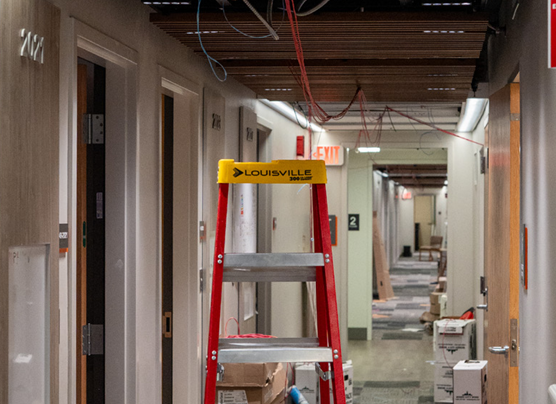 Maintenance work in Gibson Hall